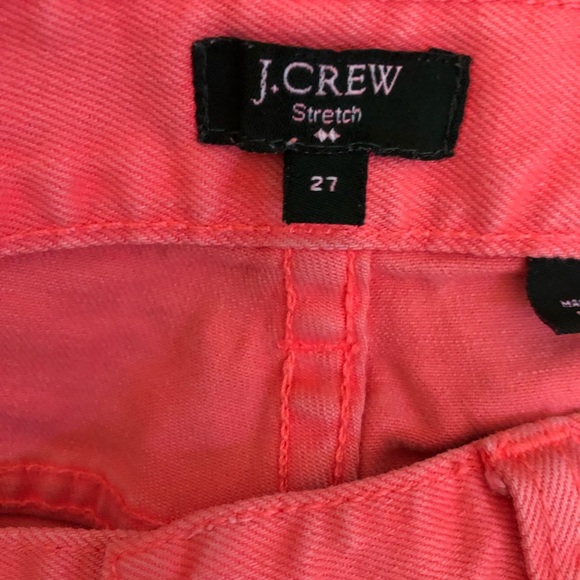 J.Crew Stretch Matchstick bright pink/orange coral jeans Size:27 - Picture 7 of 8